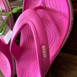 CROCS Hot Pink Foam Flip Sandals